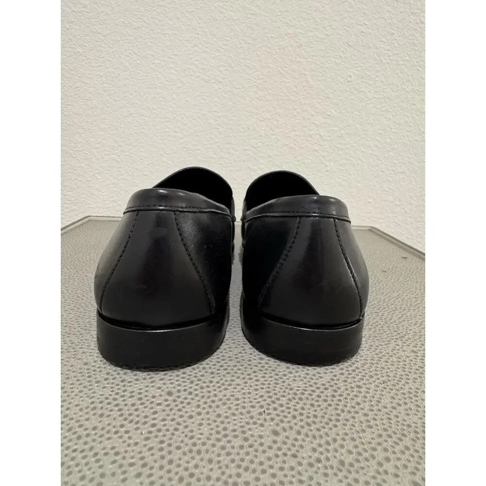 Prada Black Leather Square Toe Horsebit Loafers Prada 7.5 US 8.5